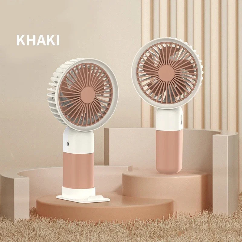 Lenovo Handheld Mini Fan USB Rechargeable Portable Desktop Fan With Base Quiet Operation For Office Student Dorm Travel Peaceful Pleasures Health and Wellness Brown