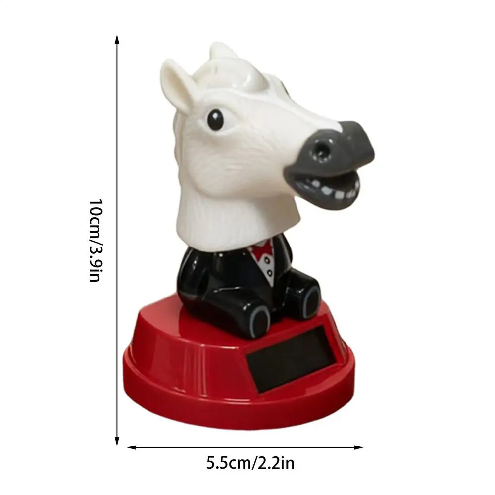 Solar Horse Bobblehead Car Dashboard Ornament | Shaking Figurine