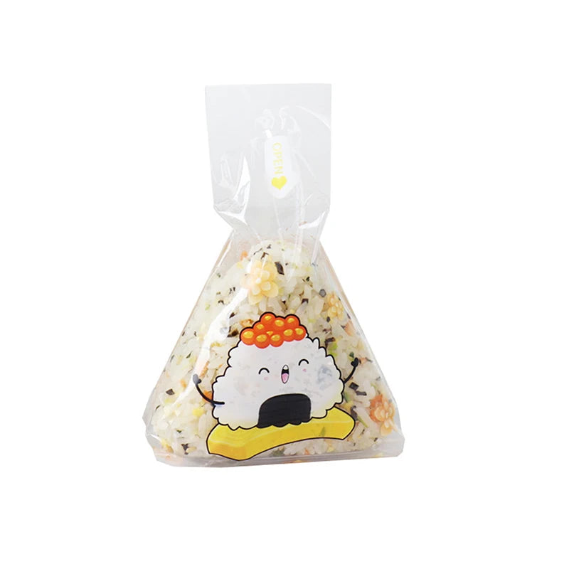 100 Pcs Triangle Rice Ball Wrappers – Cute Onigiri Sushi Bags