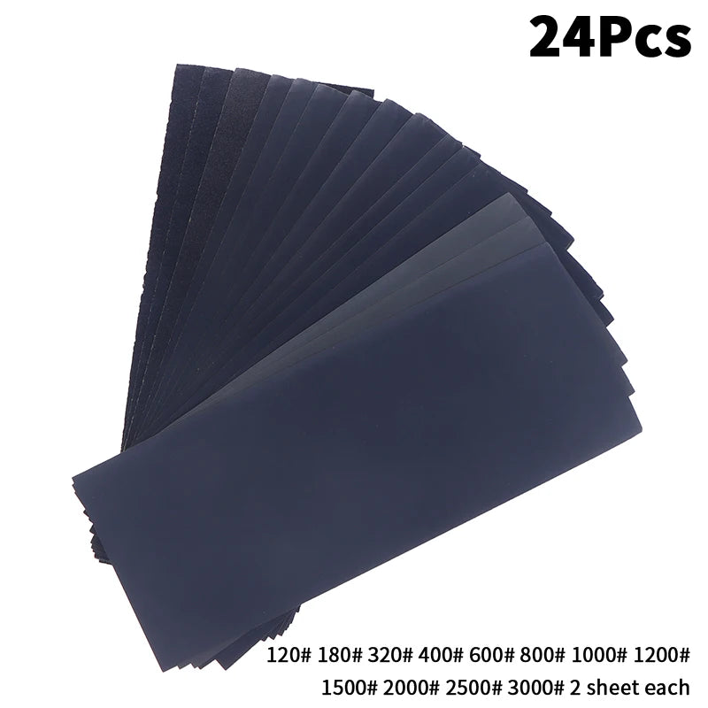 New 5/6/8/10/18/24Pcs Sandpaper Set 2000/2500/3000/5000/7000 Mixed Grits Sand Paper Water/Dry Sanding Paper Abrasive Tool Peaceful Pleasures Health and Wellness A2