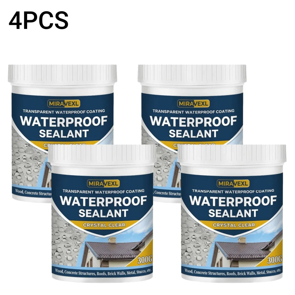 MIRAVEXL Invisible Waterproof Adhesive Transparent Liquid Sealant Anti-Leak Coating for Bathroom Walls Indoor Outdoor Peaceful Pleasures Health and Wellness 4PCS