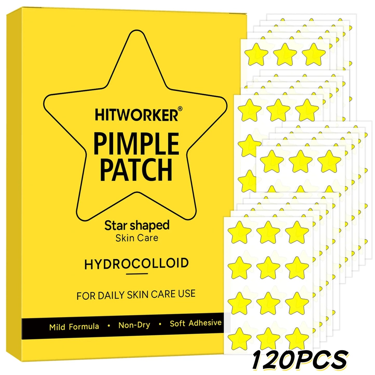 Yellow Star Hydrocolloid Spot Patches | 24/120pcs Skin Care