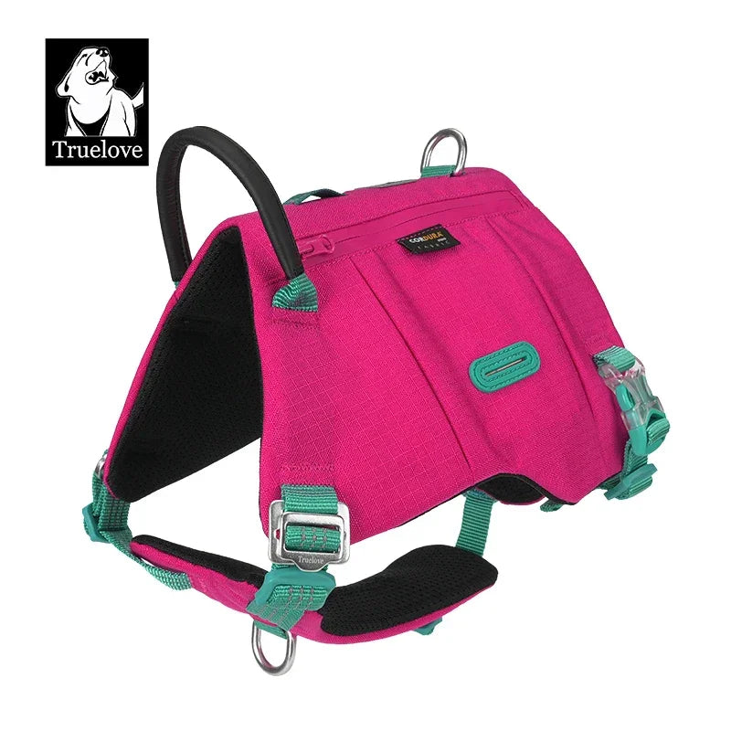 Truelove Tactical Dog Vest Harness with Backpack | TLB2251 Peaceful Pleasures Health and Wellness Beetroot Purple S China Mainland