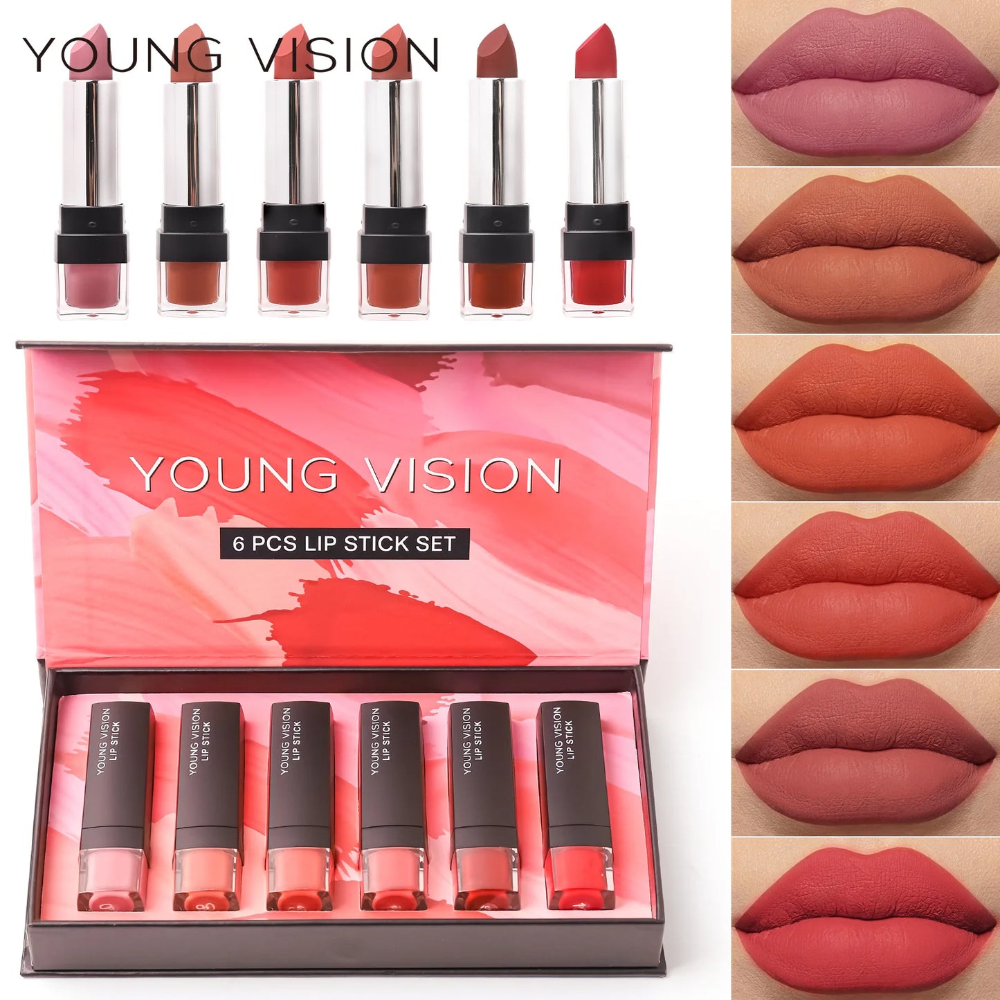 6-Piece Velvet Matte Lipstick Set | Long-Lasting Gift Box