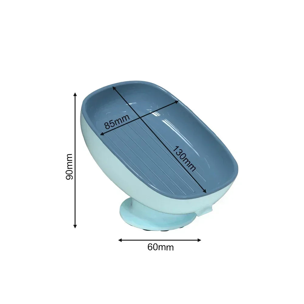 1pc Super Suction Cup Soap Dish with Drain Water for Bathroom Soap Holder Kithcen Sponge Holder Soap Container Bathroom Supplies Peaceful Pleasures Health and Wellness Blue