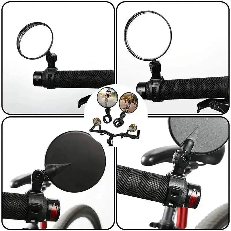 360° Adjustable Convex Bicycle Handlebar Rearview Mirror