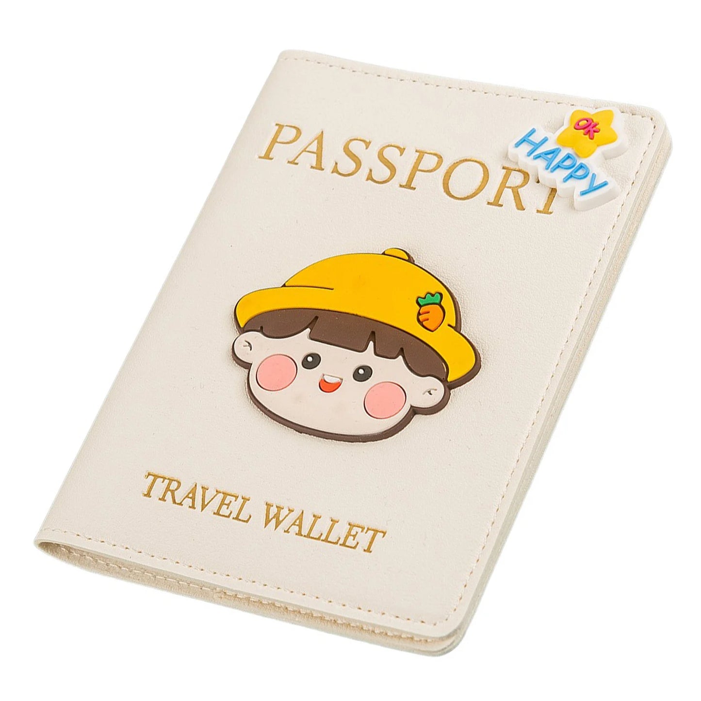 PU Leather Passport Protective Cover,Fashion Travel Document Holder,Cartoon Themed Passport Cover,Versatile Document Organiser Peaceful Pleasures Health and Wellness B