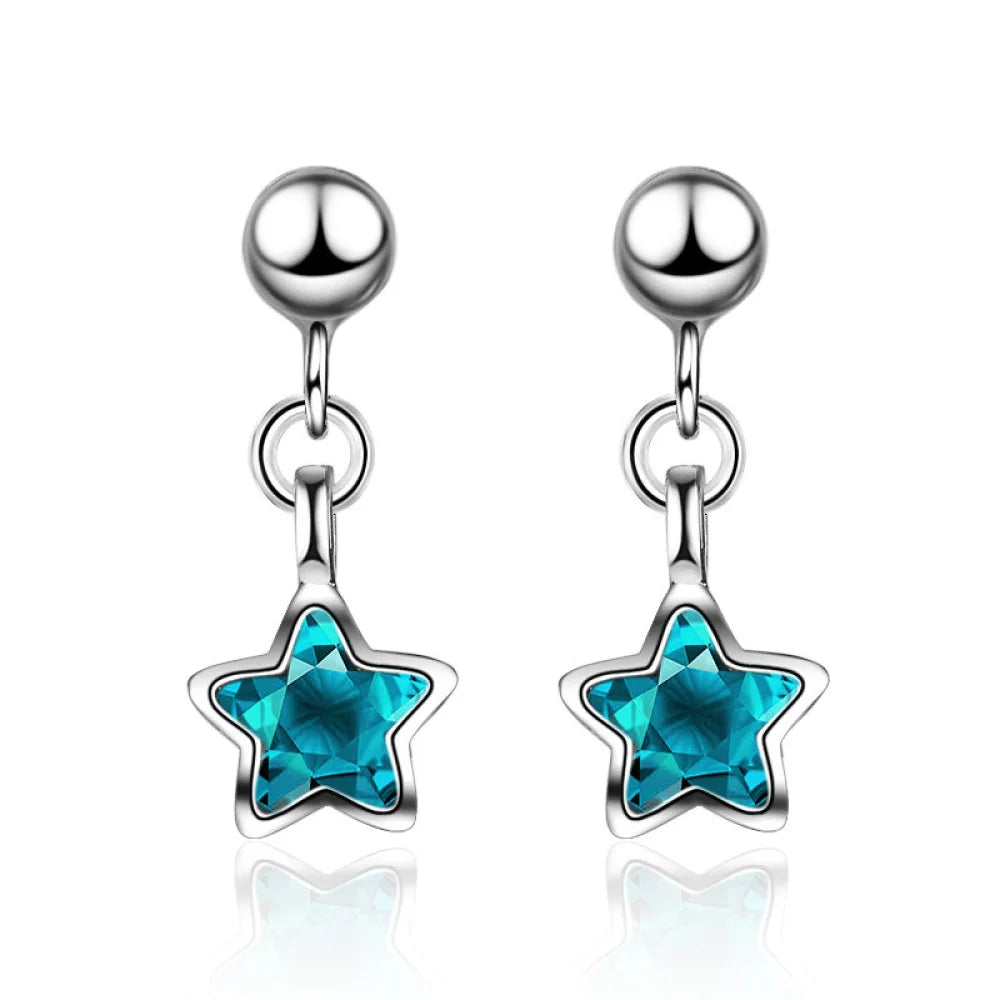 New Blue Starry Sky Mini Earrings Delicate Girlish Korean Style Blue Star Studs Fashion Women Ear Jewelry Accessories Versatile Peaceful Pleasures Health and Wellness