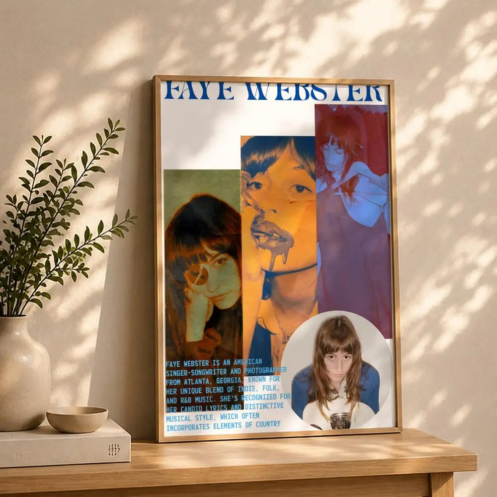 Singer F-Faye WebsterS Poster HD Self Adhesive Waterproof Wall Art Ideal for Home Office Dorm Bedroom Great Gift Peaceful Pleasures Health and Wellness White13 21X30cmNoframe