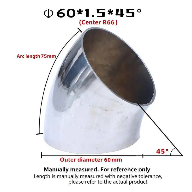 304 SS Sanitary 45° Butt Weld Elbow | Food Grade 16–80mm OD