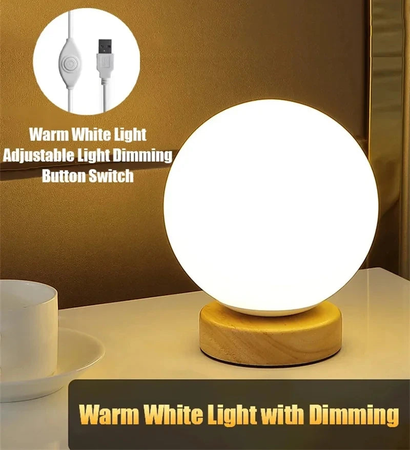 RGB Color Changing LED Night Light USB Rechargeable LED Table Lamp Bedside Lamp for Home Office Bedroom Living Room Light Peaceful Pleasures Health and Wellness Warm Light Dimmer