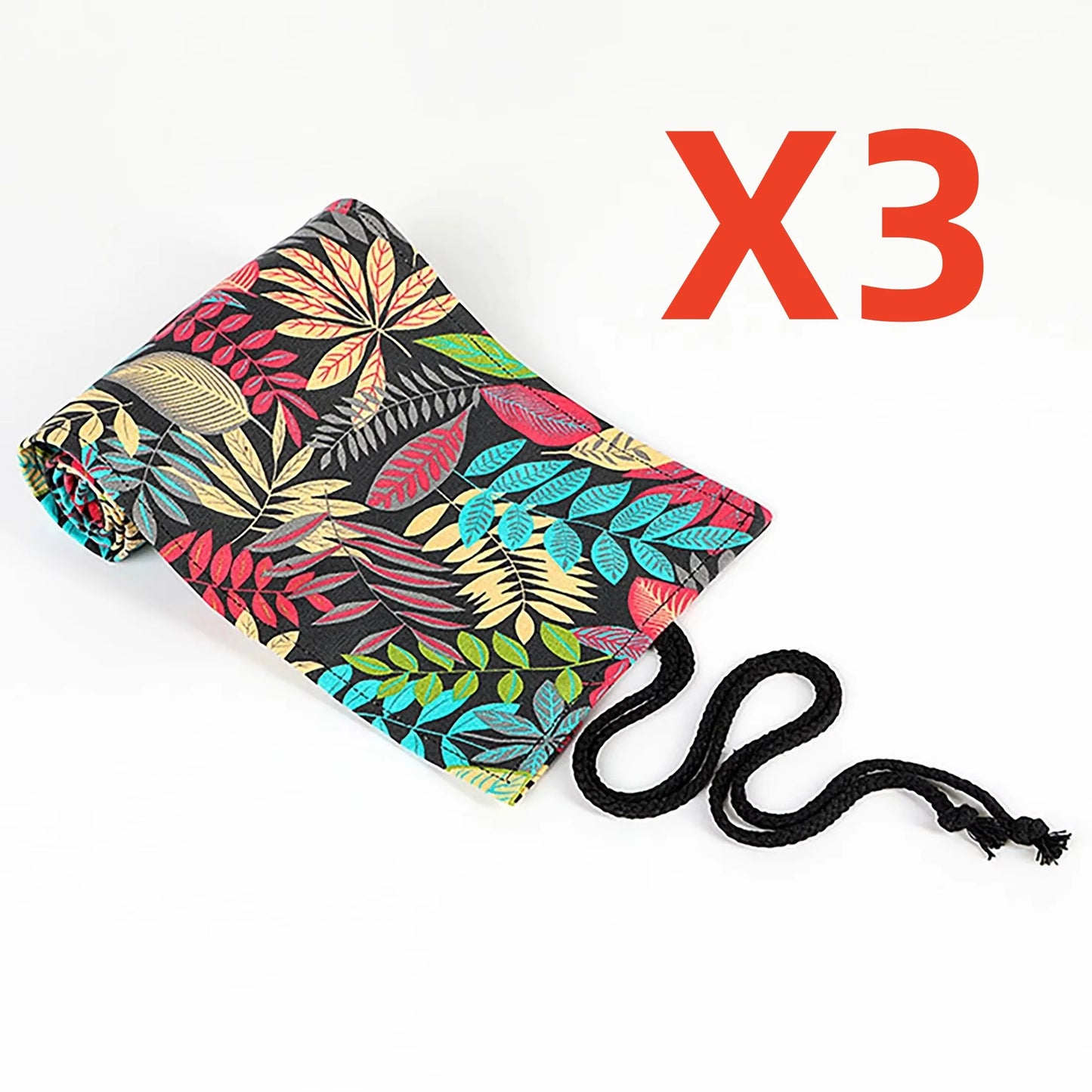 1 24-hole Printed Deciduous Jungle Canvas Colored Pencil Curtain Art