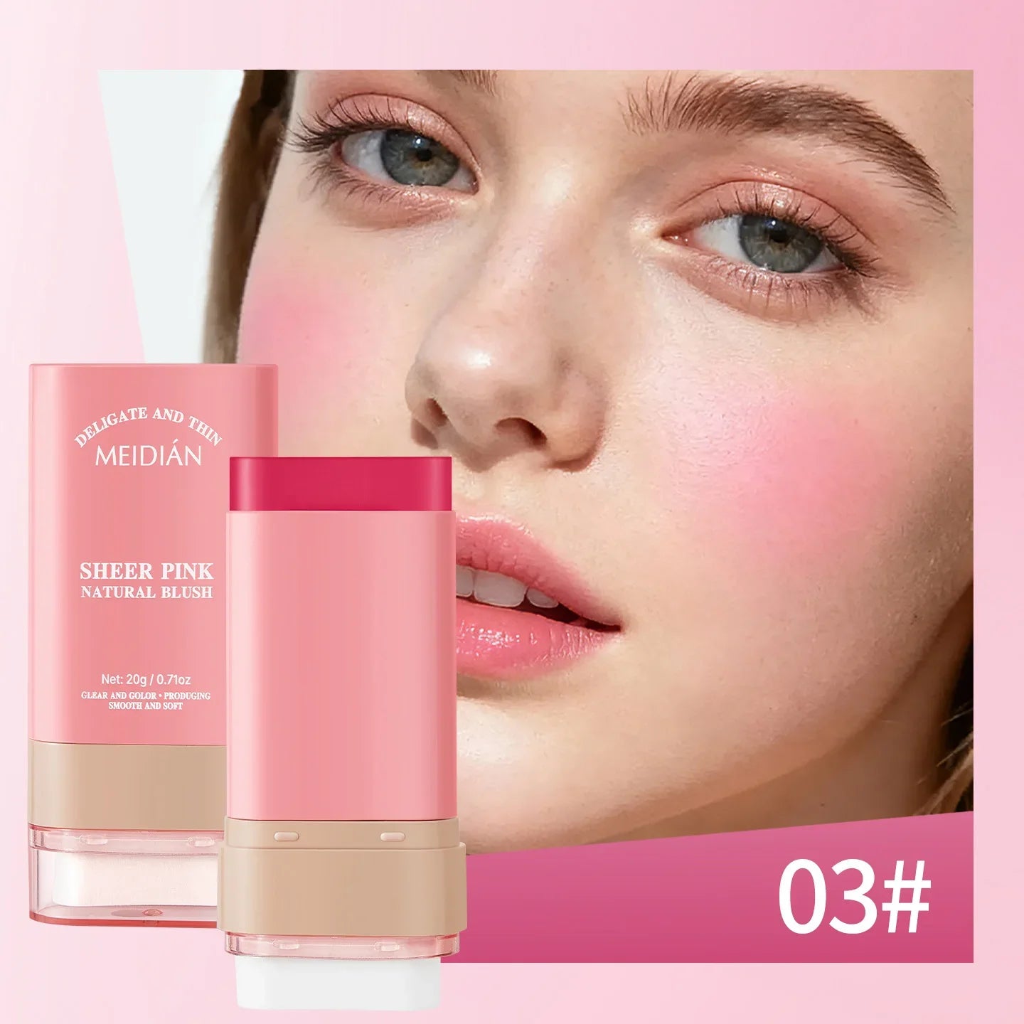 Natural Blush Stick – Long-Lasting & Lightweight Cheek Color