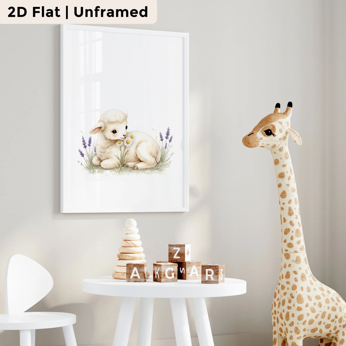 3-Piece Cartoon Fox & Sheep Canvas Wall Art | Kids Room Decor