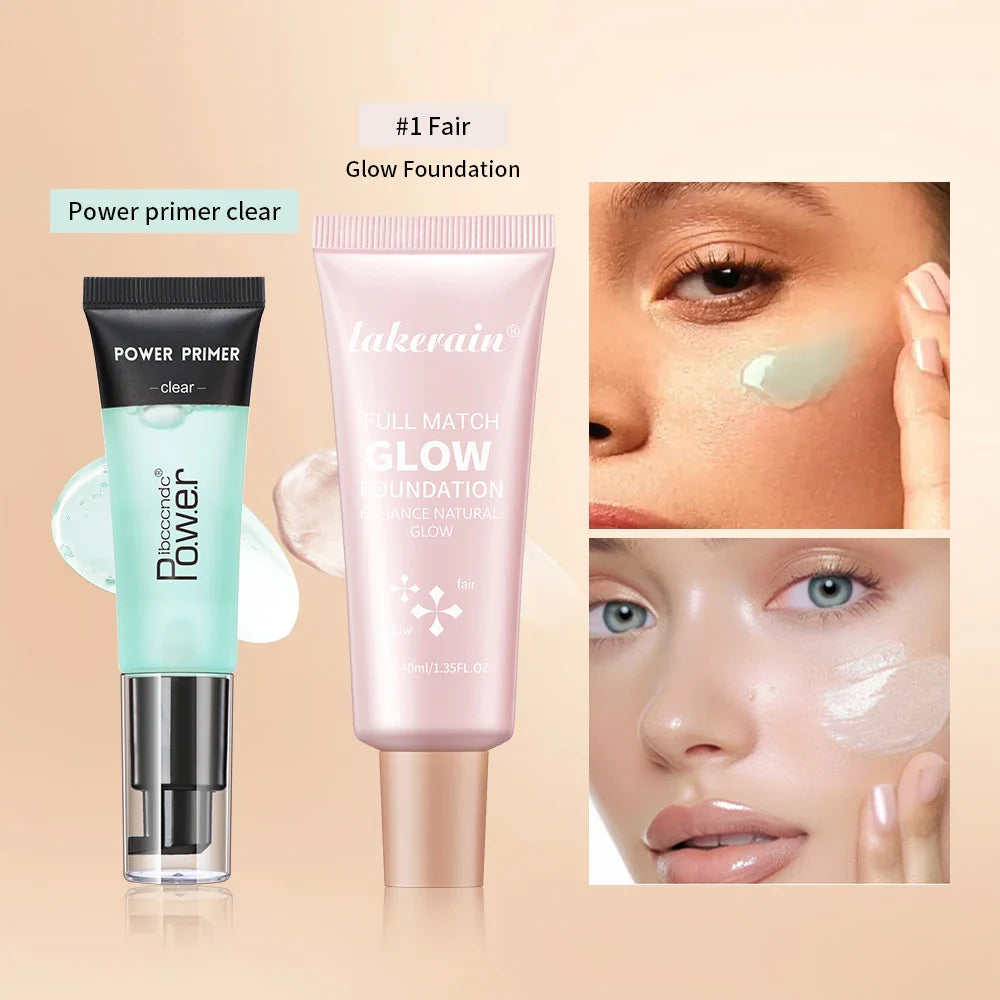 Powder Grip Primer & Glow Foundation Makeup Kit | Hydrating