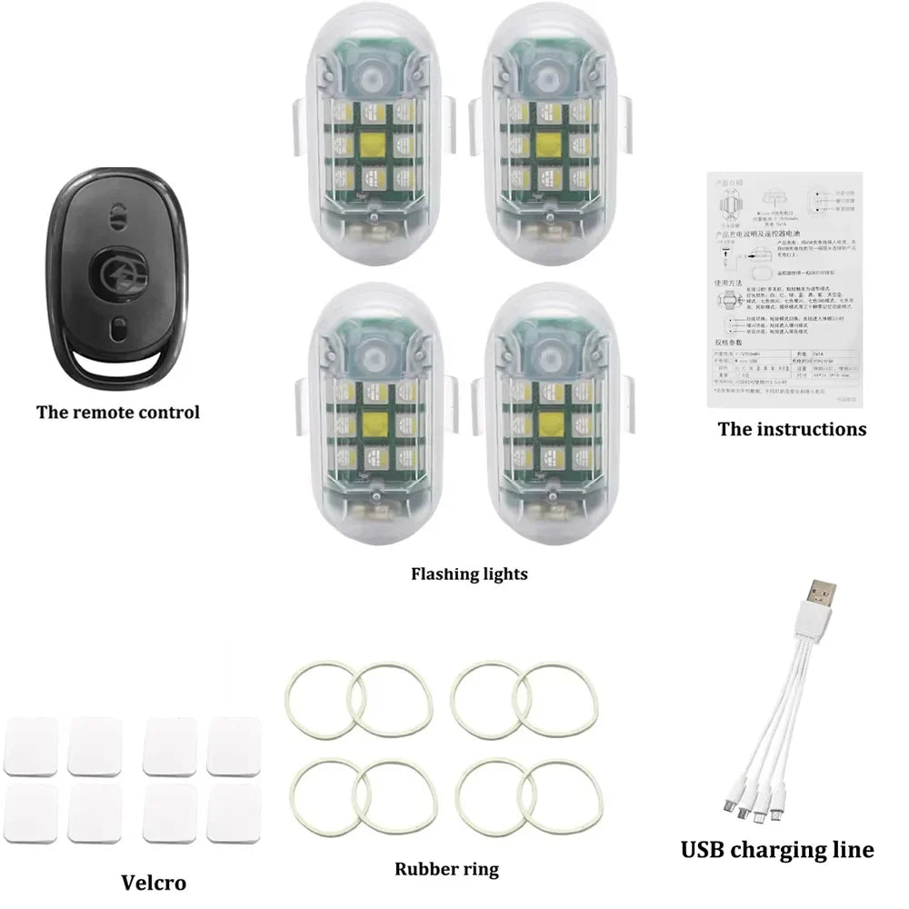 7-Color LED Strobe Warning Light – Wireless Remote, USB Rechargeable