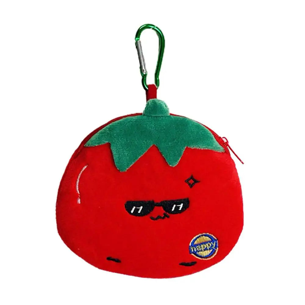 Strawberry Plush Coin Purse Keychain Mini Pouch Bag Charm