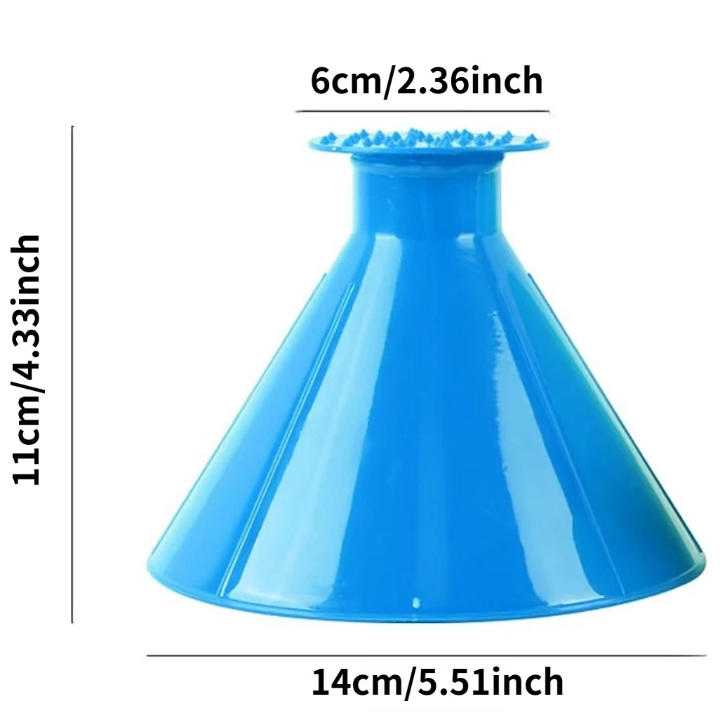 Magic Car Windshield Ice Scraper Cone Shape with Funnel, Round Snow Brush, Christmas Gift Idea, Efficient Winter Accessory Peaceful Pleasures Health and Wellness