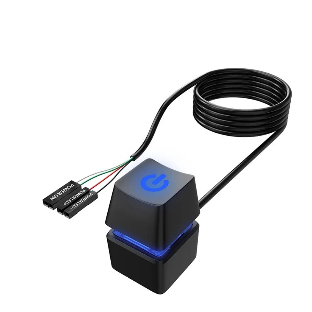 PC External Power Button Blue LED Switch – 2m Cable