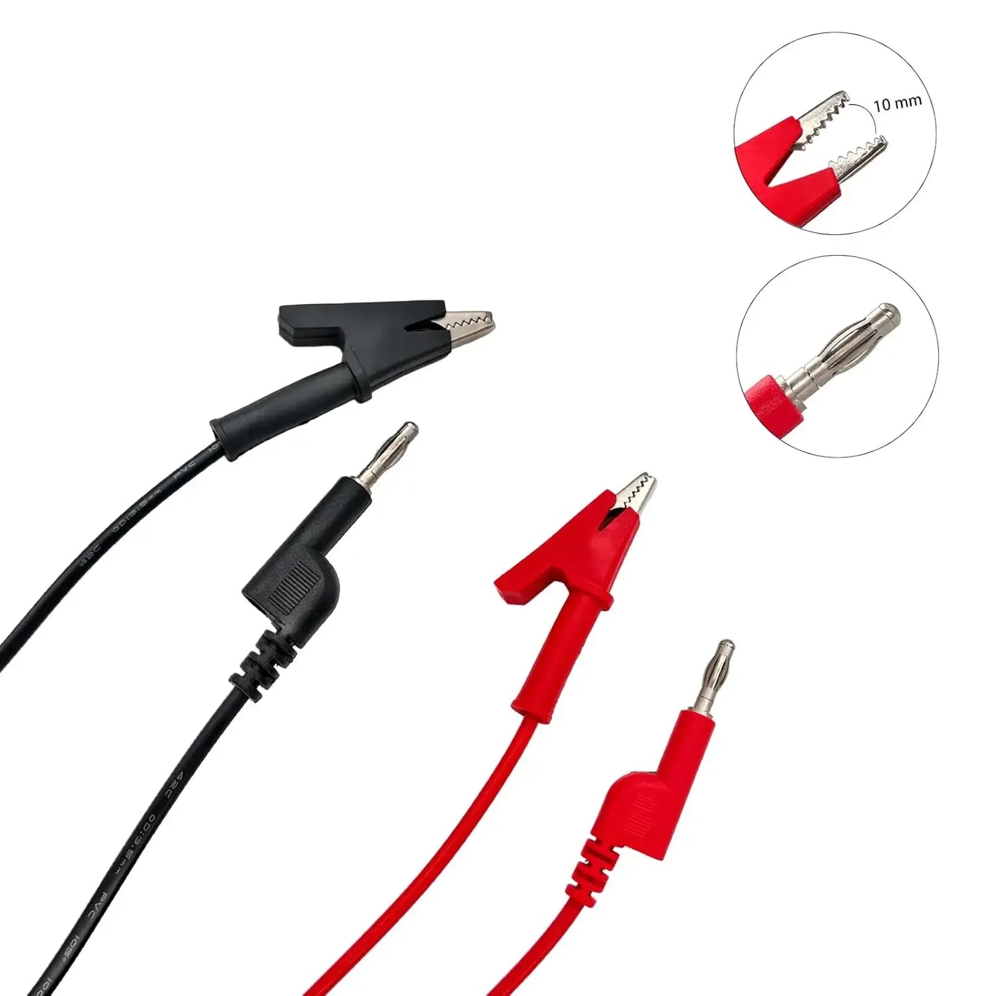 2-Pack Banana Plug Alligator Clip Test Lead Wires 15A 1M