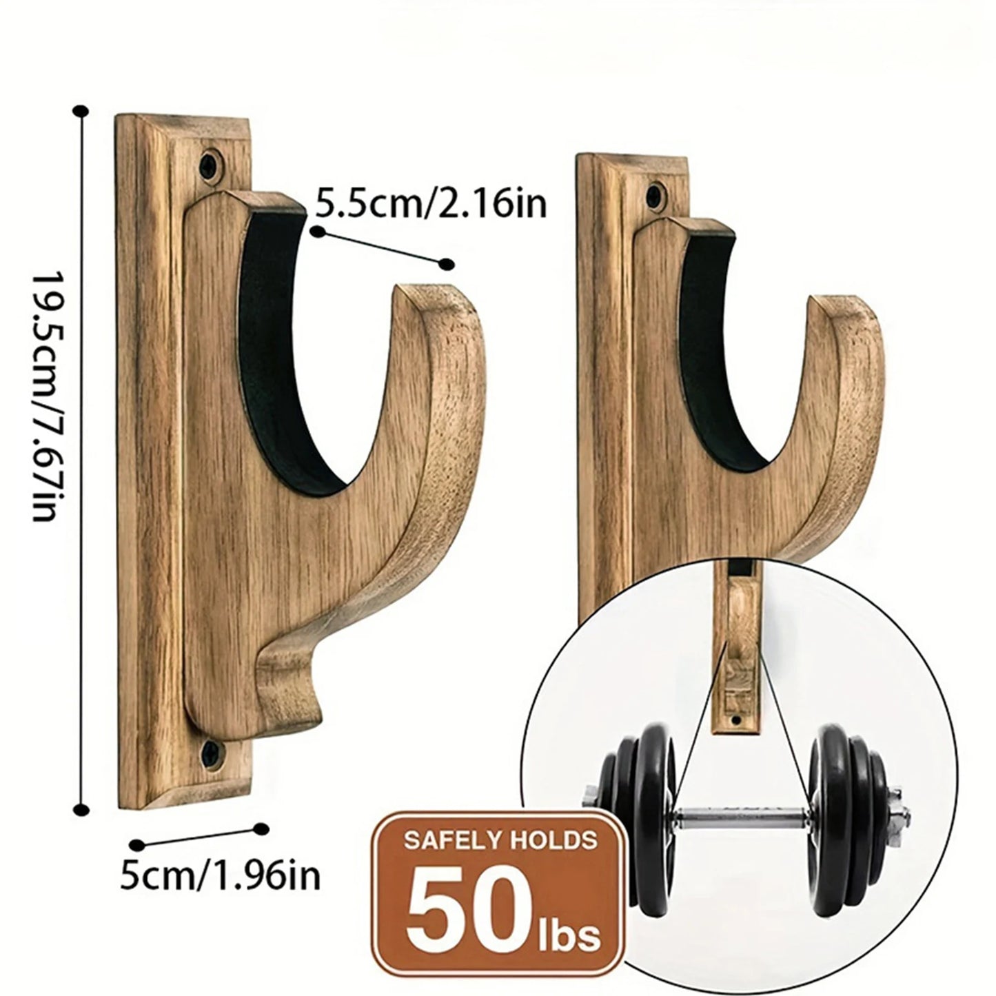 Wooden Wall-Mounted Gun Rack for Rifles, Shotguns & Bows