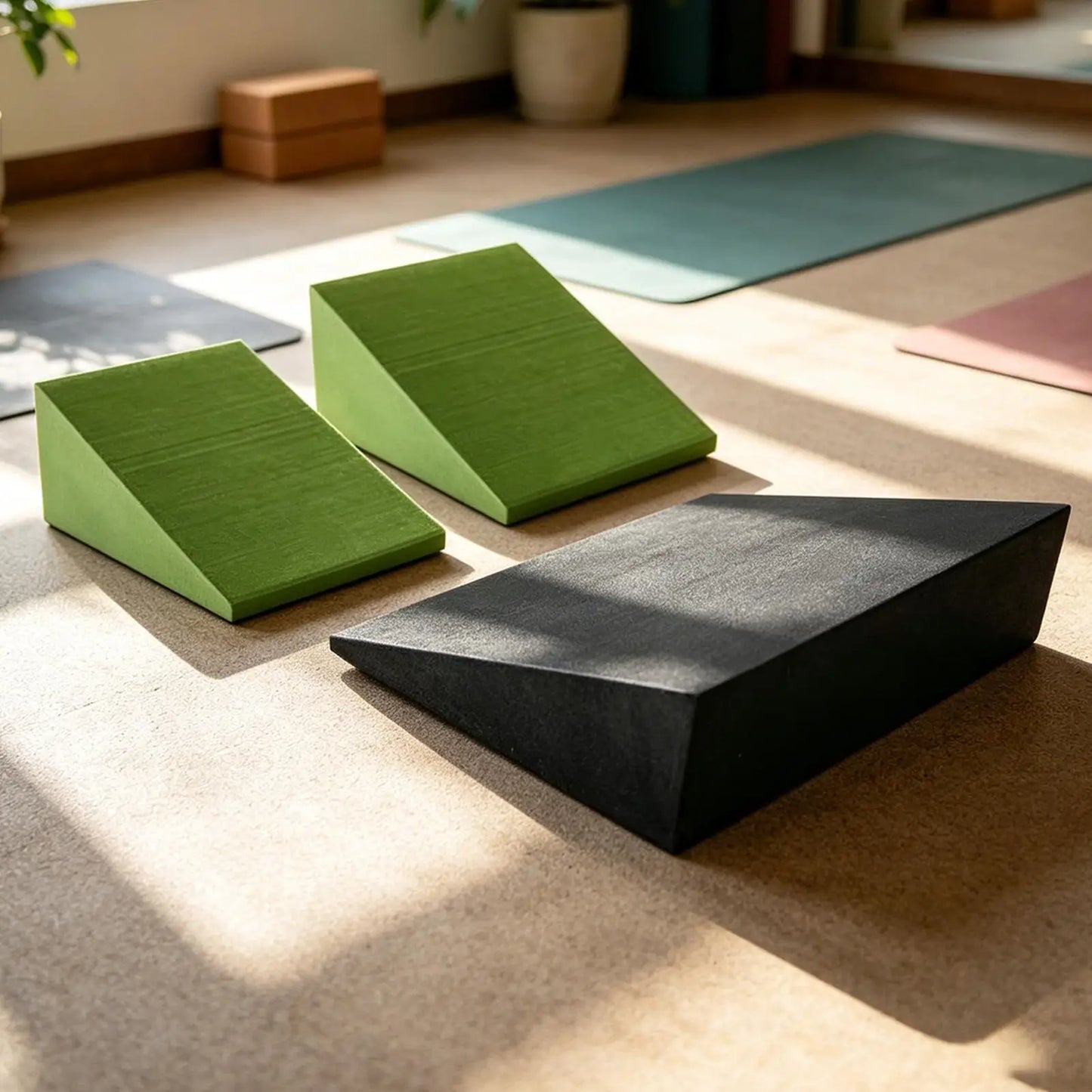 3-Pack EVA Foam Yoga Wedge Slant Boards | Stretch & Squat