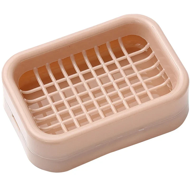 Home and daily necessities double-layer draining soap box, bathroom soap rack, soap drainage rack, bathroom storage small box Peaceful Pleasures Health and Wellness Pink