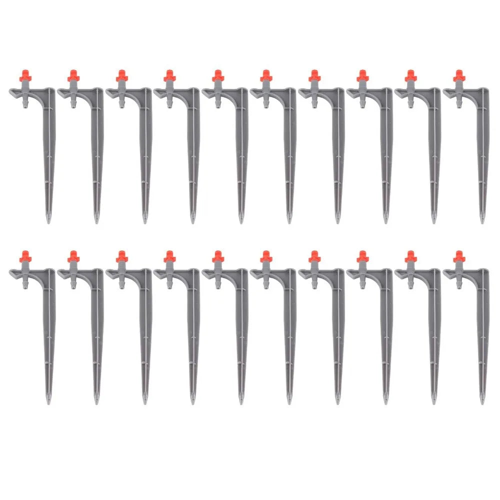 20-Pack Drip Irrigation Emitters 90/180/360° with Ground Stake