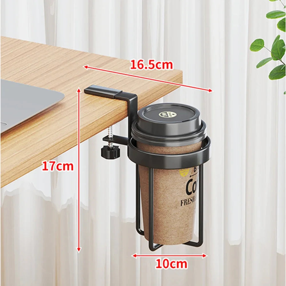 Wall Mount Mug Holder – Adjustable Metal Coffee Cup Rack