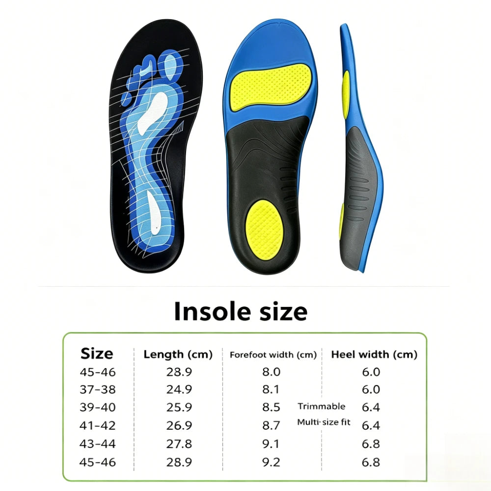 1pair EVA Arch Support Insoles For Pain Relief Orthotics Flat Feet, Sports Shock Absorption Shoe Sole for Running Lifestyle Peaceful Pleasures Health and Wellness