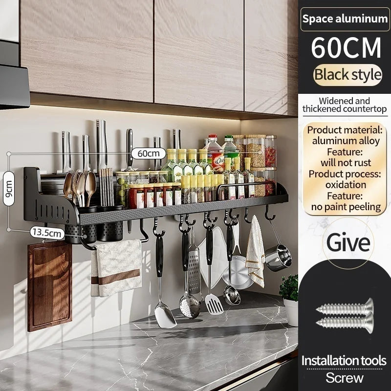YUNJIEYA Kitchen Knife Stand, Spice Rack & Utensil Organizer