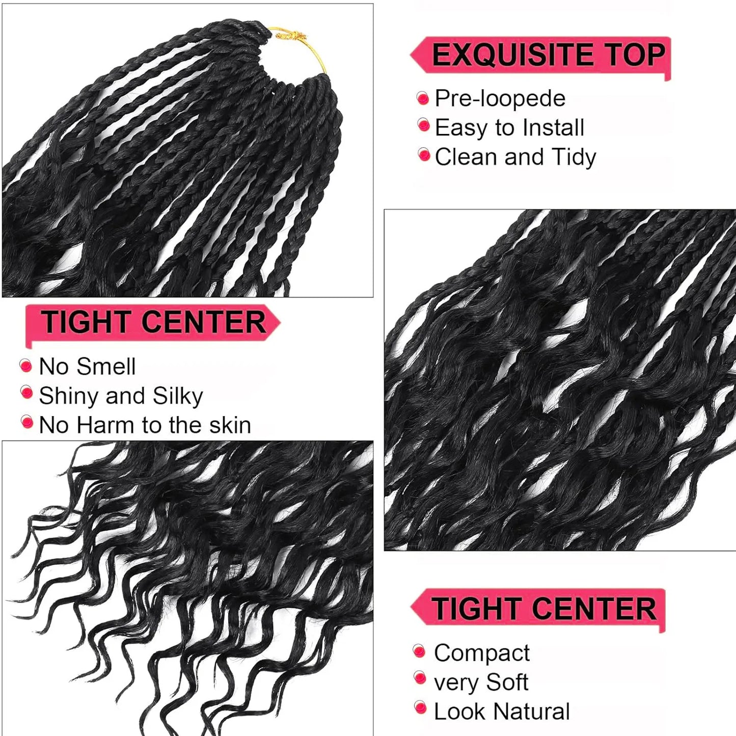 10-inch, 1-pack, 13 strands synthetic Bohemian curly hair is suitable for wedding and travel purposes. Peaceful Pleasures Health and Wellness