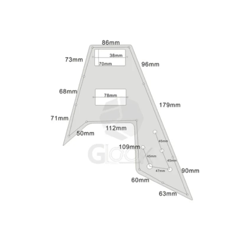 Dovetail Electric Guitar Guard Plane White Panel Flying V Musical