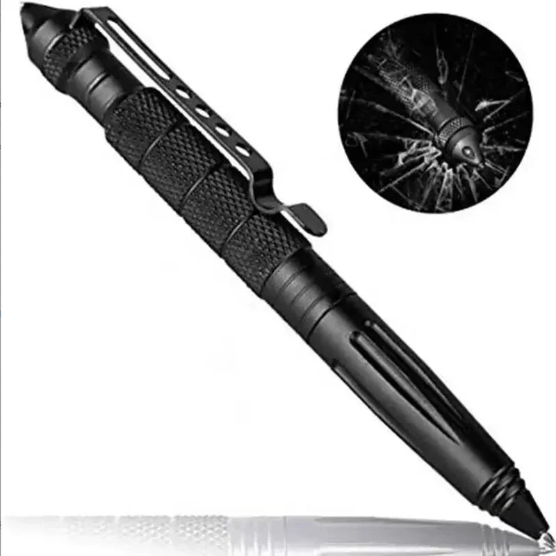 Outdoor Multi-functional Metal Tactical Pen Anti-slip Emergency Glass Breaking Window Cone Survival Self-defense Pen Peaceful Pleasures Health and Wellness