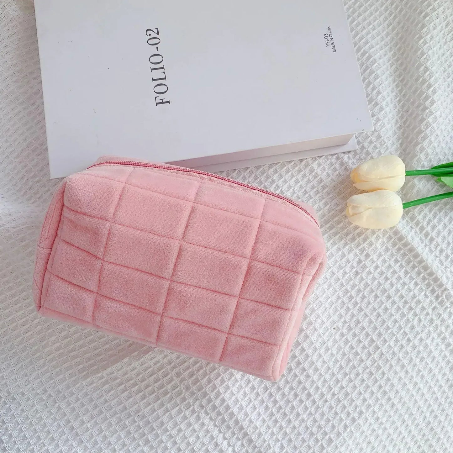 Large Solid Fur Cosmetic Storage Bag Women Zipper Makeup Organizer Handbag Stationery Pencil Case Travel Make Up Toiletry Punch Peaceful Pleasures Health and Wellness dry cream