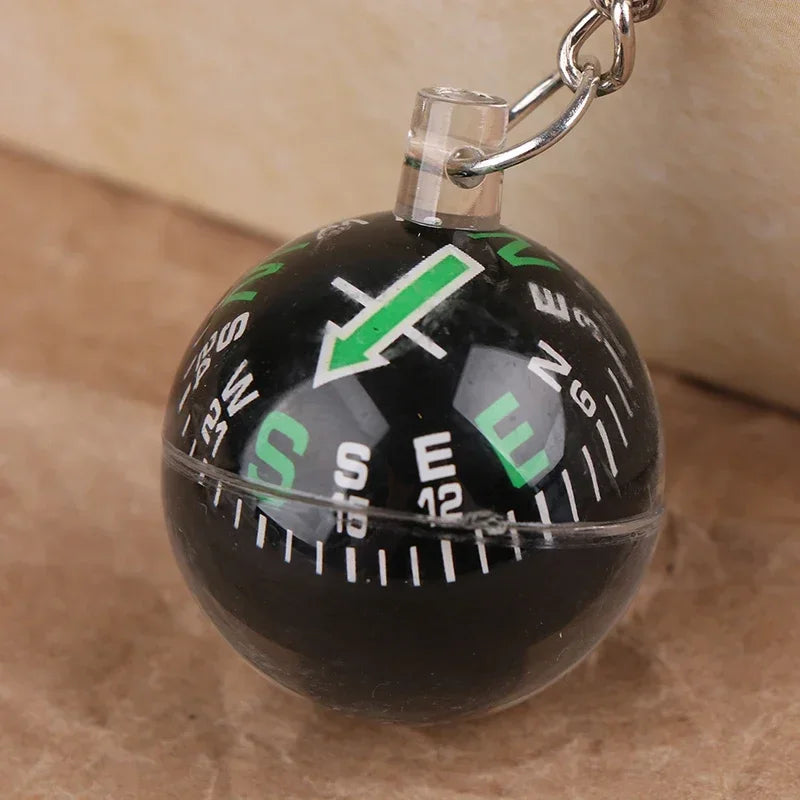 1pc Portable Lightweight Emergency Compass Outdoor Survival Keychain Ball Compass Tool Peaceful Pleasures Health and Wellness