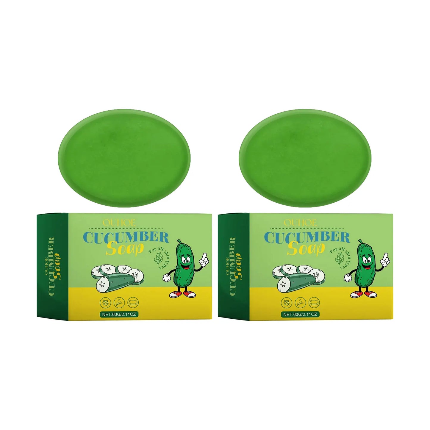 OUHOE Cucumber Soap – Oil Control, Pore Care & Skin Glow 60g
