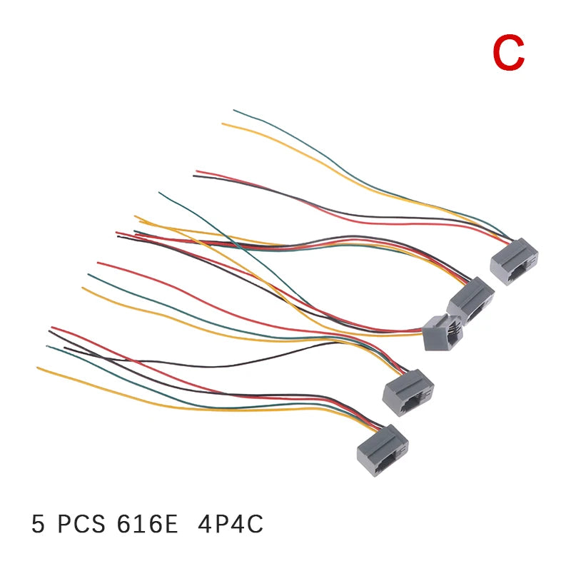 RJ11 RJ12 RJ45 Female Socket Wall Plate 15cm Cable – 5 Pack