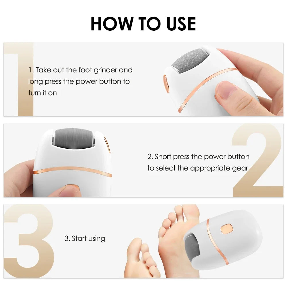 Hailicare Electric Foot File & Callus Remover | USB Rechargeable