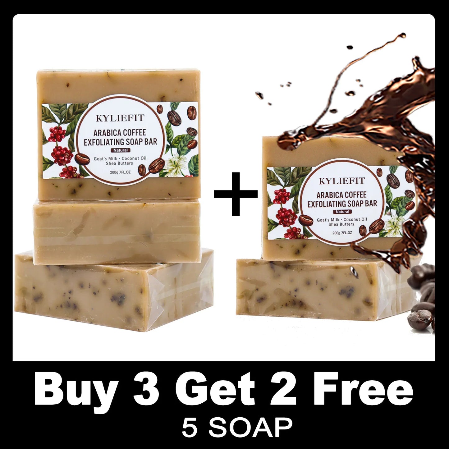 AILKE Arabica Coffee Exfoliating Soap | Coconut Oil & Shea Butter
