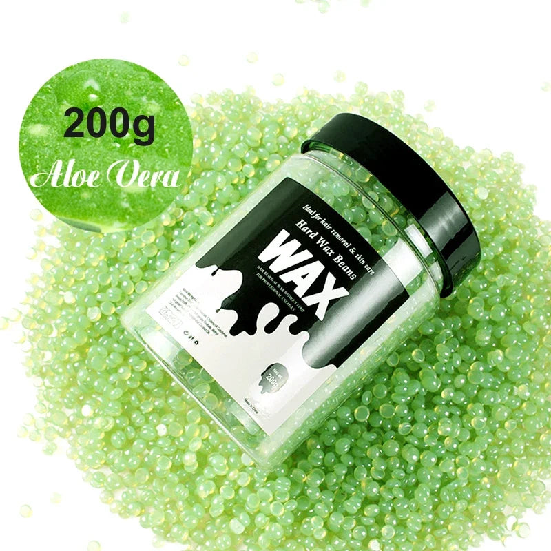 200g/400g Canning Hard Wax Beans For Men And Women Body Hair Removal Depilatory Wax For Wax Heater Kit For Wax Heater Machine Peaceful Pleasures Health and Wellness 037-200g-Aloe