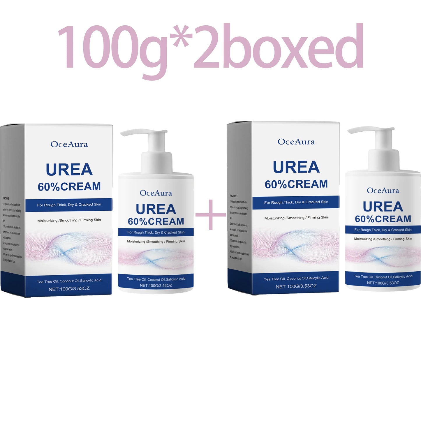 OceAura 60% Urea Foot Cream – Cracked Heel & Callus Repair Urea Foot Cream Peaceful Pleasures Health and Wellness 100g X 2boxed