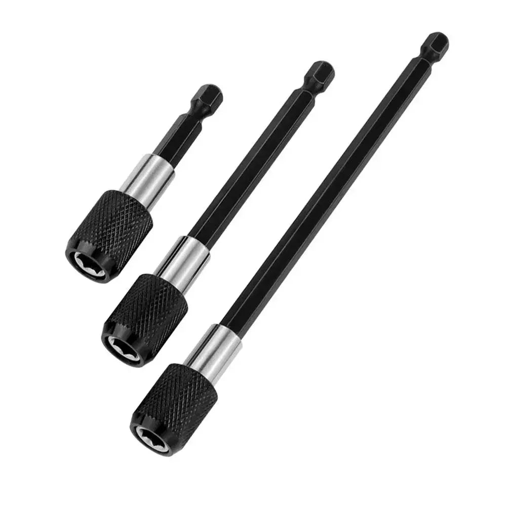 3-Pc 1/4" Hex Quick-Release Magnetic Bit Extension Rod Set