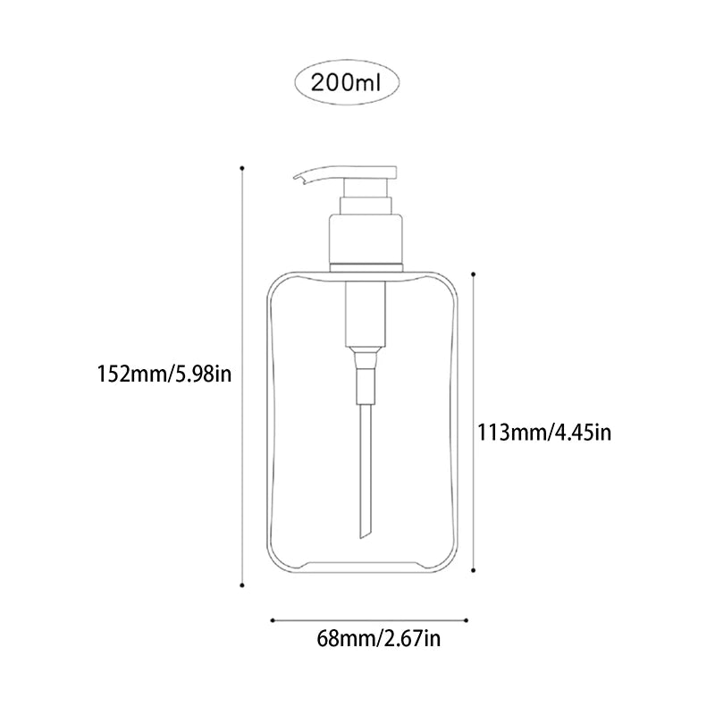 Transparent Square Refillable Soap & Lotion Pump Dispenser