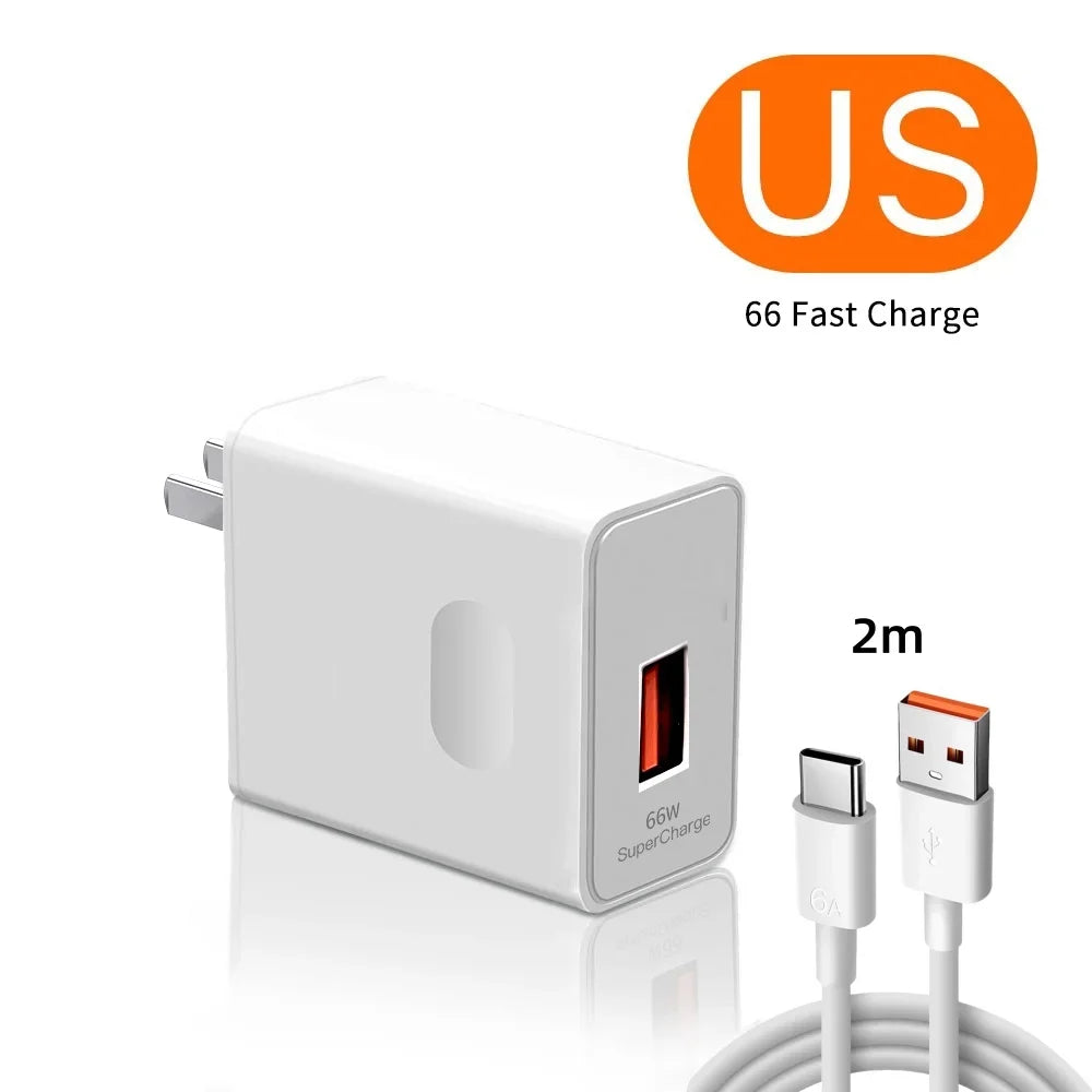 66W Super Fast Charger & 6A USB-C Cable for Huawei Honor
