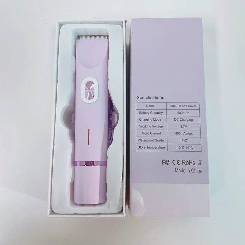 Waterproof and painless dual-function female electric shaving kit for hair removal - women's body hair trimmer Peaceful Pleasures Health and Wellness
