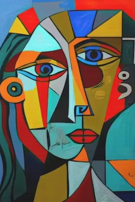 Scandinavian Abstract Cubist Canvas Wall Art – HD Poster Print Canvas Wall Art Print Peaceful Pleasures Health and Wellness ZLH3244 80x120cm No Frame