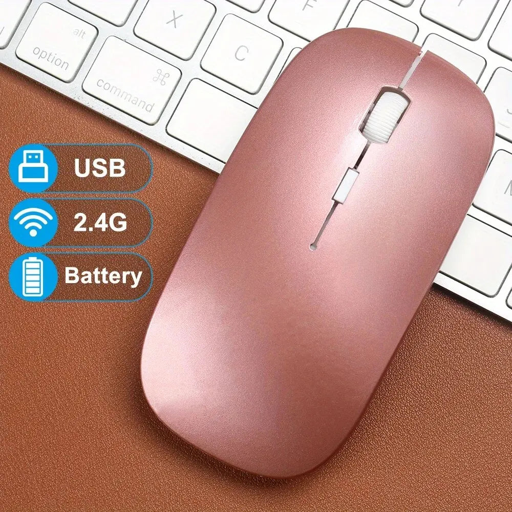 Wireless Mouse Gaming Mouse Backlight USB Compatible RGB Rechargeable Mice Silent Backlit Ergonomic Gaming Mouse for Laptop PC Peaceful Pleasures Health and Wellness Battery type-Pink