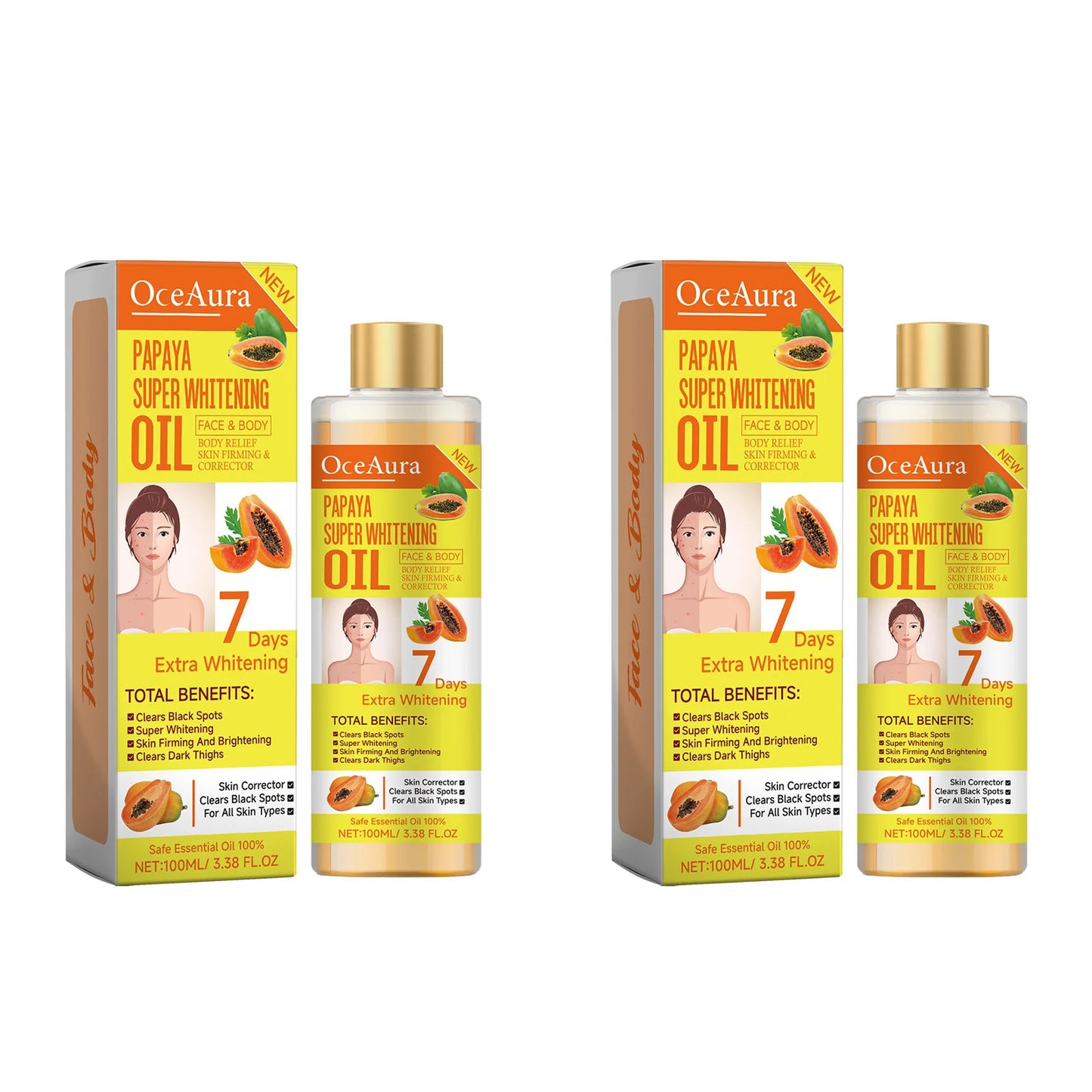 Papaya Whitening Body Oil – Brightening & Moisturizing Skin