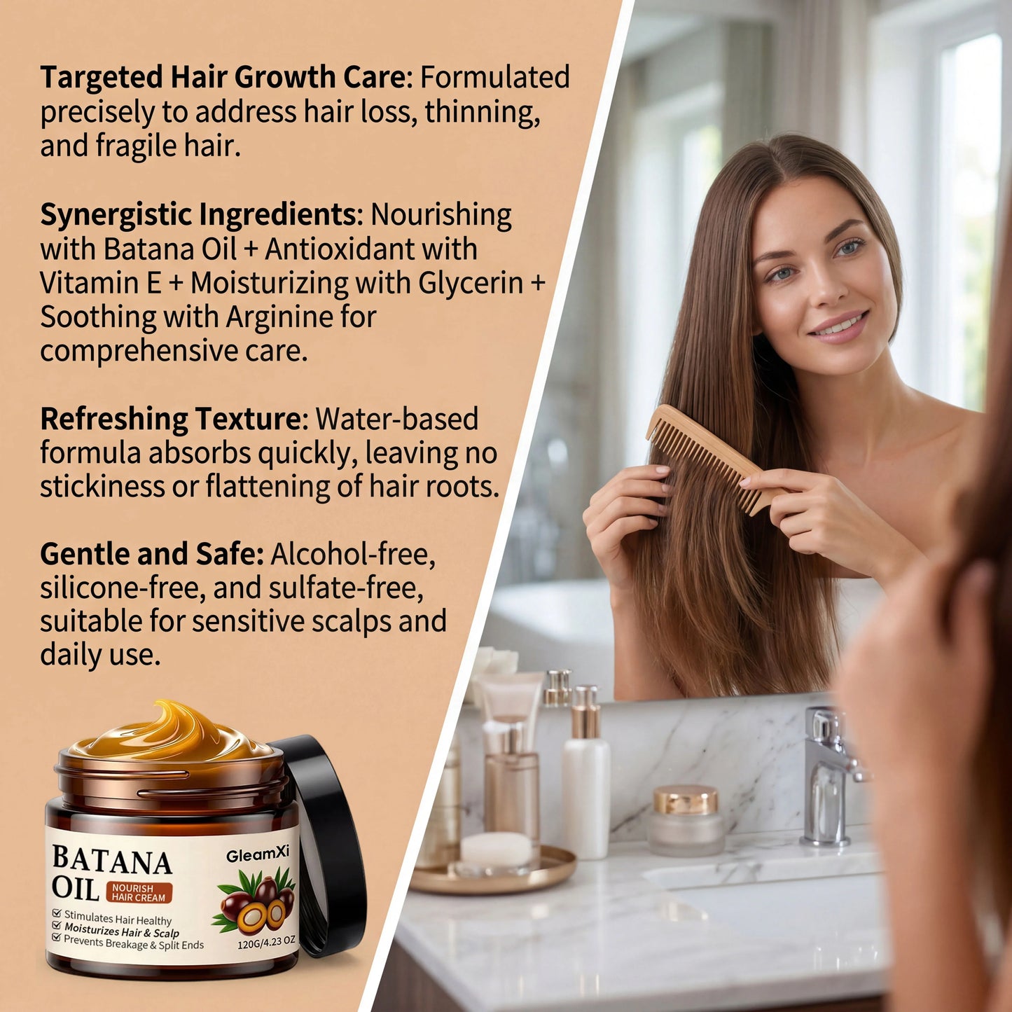 Gleamxi Batana Oil Hair Conditioner – Repair & Hair Growth
